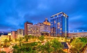 Greensboro, North Carolina, USA Greensboro, North Carolina, USA downtown park and skyline.