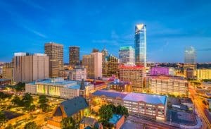 Oklahoma City, Oklahoma, USA Skyline Oklahoma City, Oklahoma, USA downtown skyline at twilight.